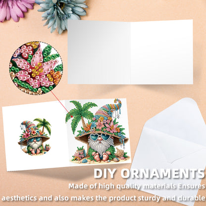 12PCS Flower Goblin DIY Diamond Painting Greeting Card Set with Envelopes