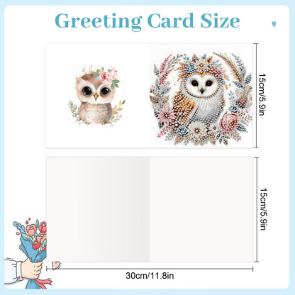 12PCS Dreamcatcher Owl DIY Diamond Painting Greeting Card Set with Envelopes