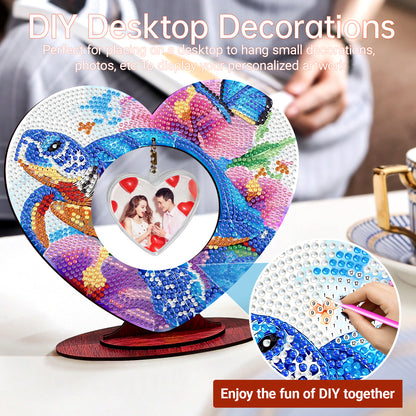 2D Flatt DIY Wooden Sea Turtle Desktop Diamond Art Ornament Kits Home Decor