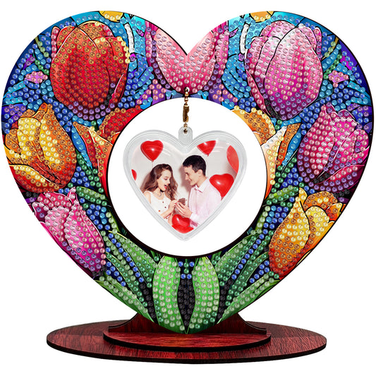 2D Flatt DIY Wooden Tulip Desktop Diamond Art Ornament Kits Home Decor