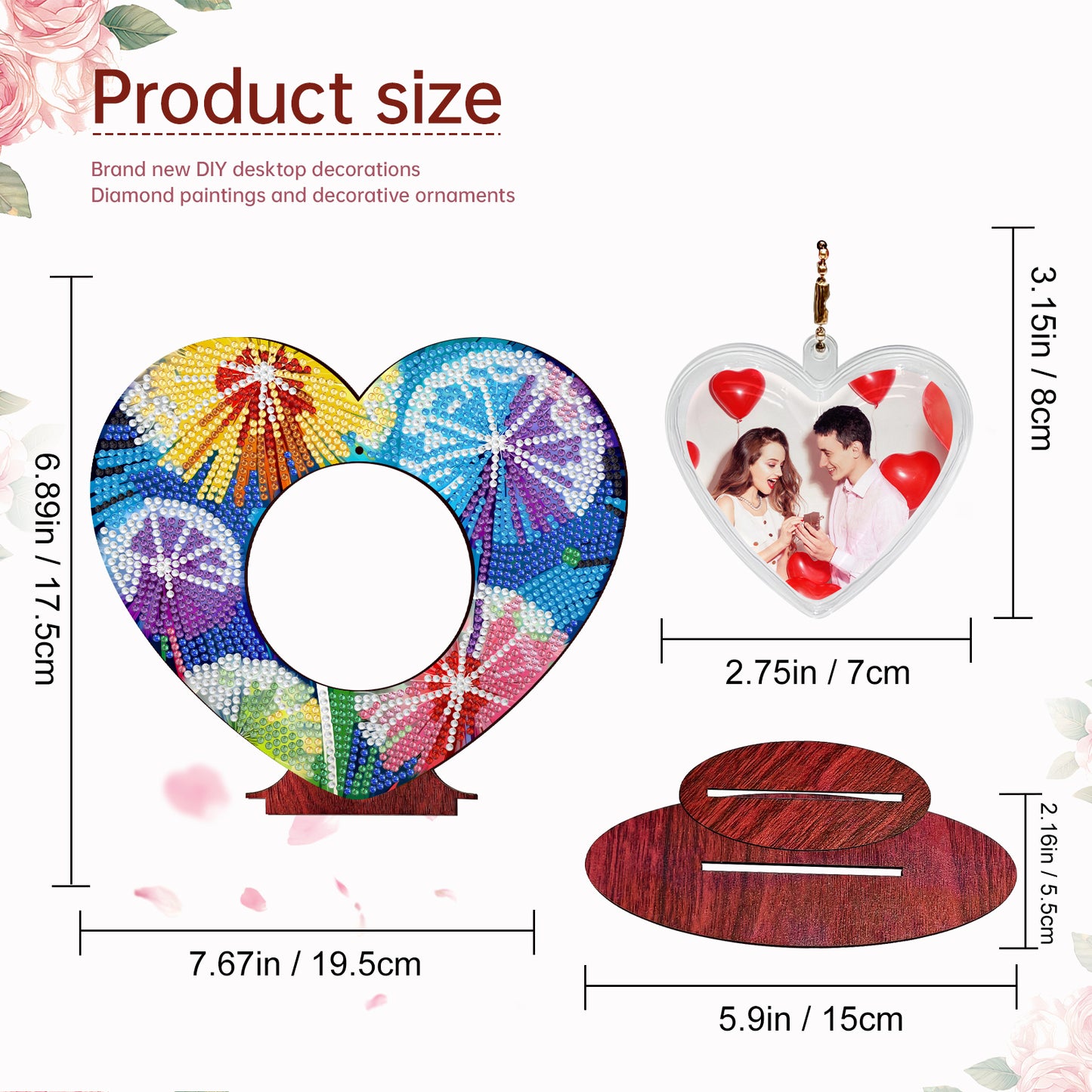 2D Flatt DIY Wooden Dandelion Desktop Diamond Art Ornament Kits Home Decor