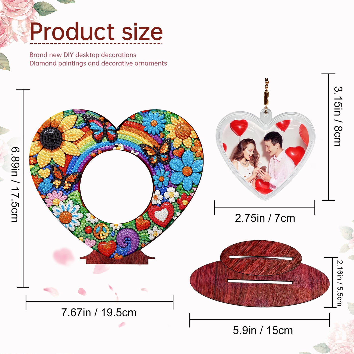 2D Flatt DIY Wooden Sunflower Desktop Diamond Art Ornament Kits Home Decor