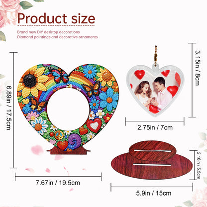 2D Flatt DIY Wooden Sunflower Desktop Diamond Art Ornament Kits Home Decor