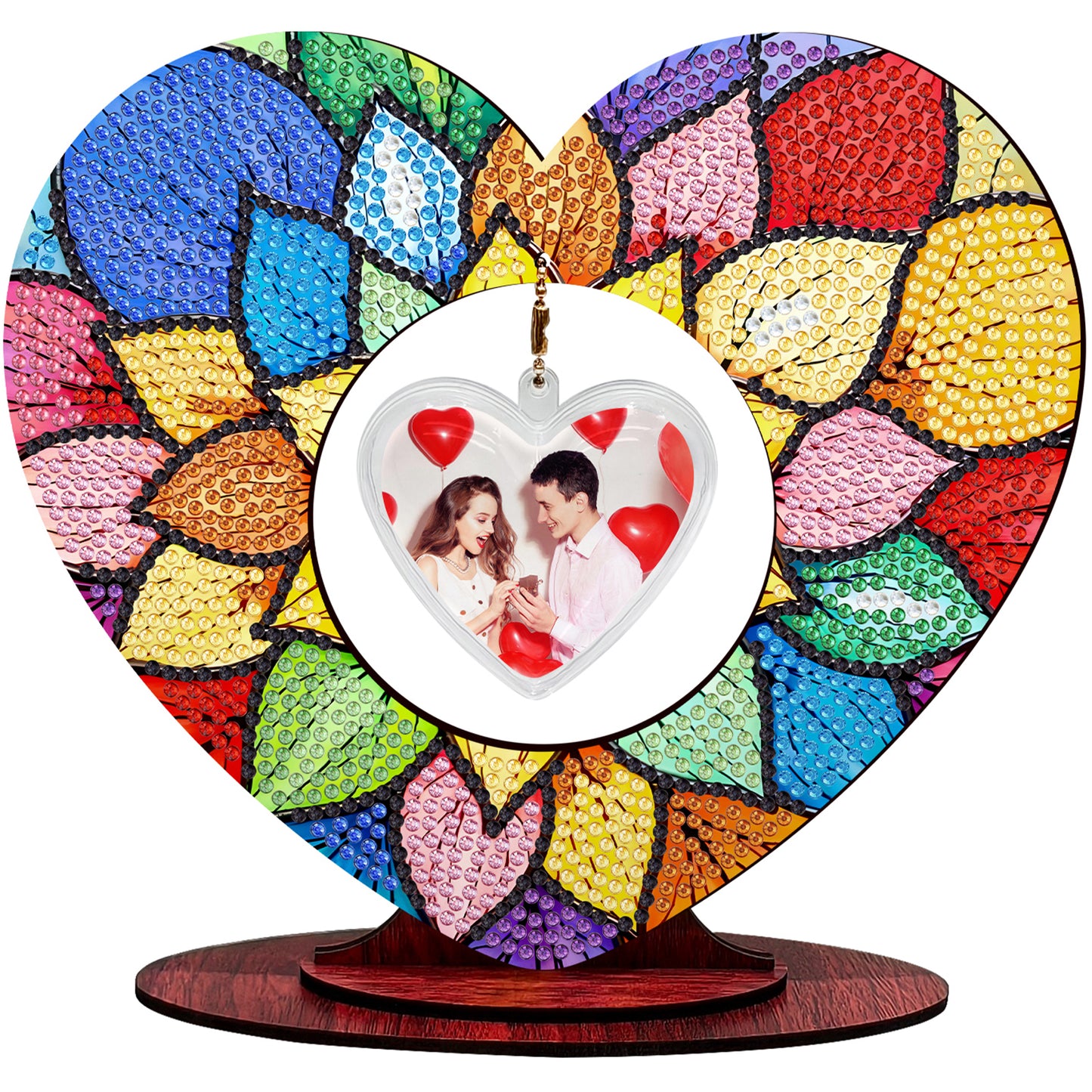 2D Flatt DIY Wooden Petal Desktop Diamond Art Ornament Kits Home Decor