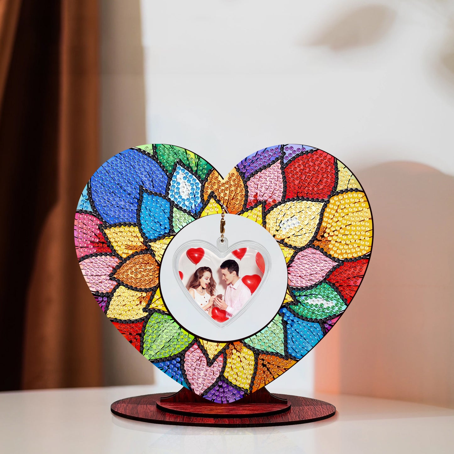 2D Flatt DIY Wooden Petal Desktop Diamond Art Ornament Kits Home Decor