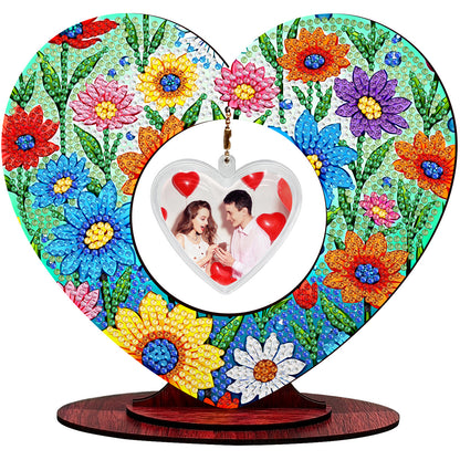 2D Flatt DIY Wooden Small Flower Desktop Diamond Art Ornament Kits Home Decor