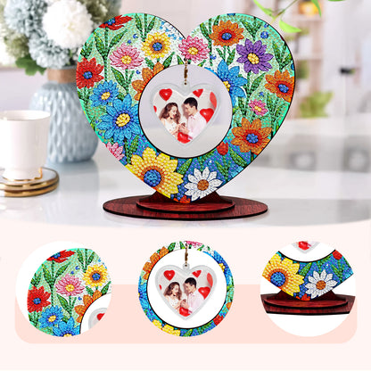 2D Flatt DIY Wooden Small Flower Desktop Diamond Art Ornament Kits Home Decor