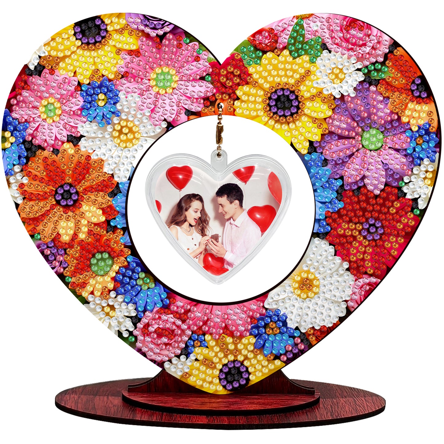 2D Flatt DIY Wooden Flowers Desktop Diamond Art Ornament Kits Home Decor