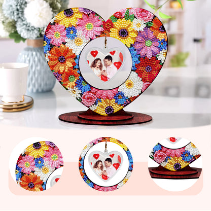 2D Flatt DIY Wooden Flowers Desktop Diamond Art Ornament Kits Home Decor