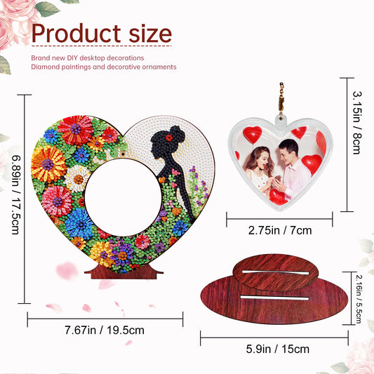 2D Flatt DIY Wooden Flower Girl Desktop Diamond Art Ornament Kits Home Decor