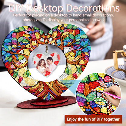 2D Flatt DIY Wooden Anima Tree Desktop Diamond Art Ornament Kits Home Decor