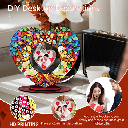 2D Flatt DIY Wooden Anima Tree Desktop Diamond Art Ornament Kits Home Decor