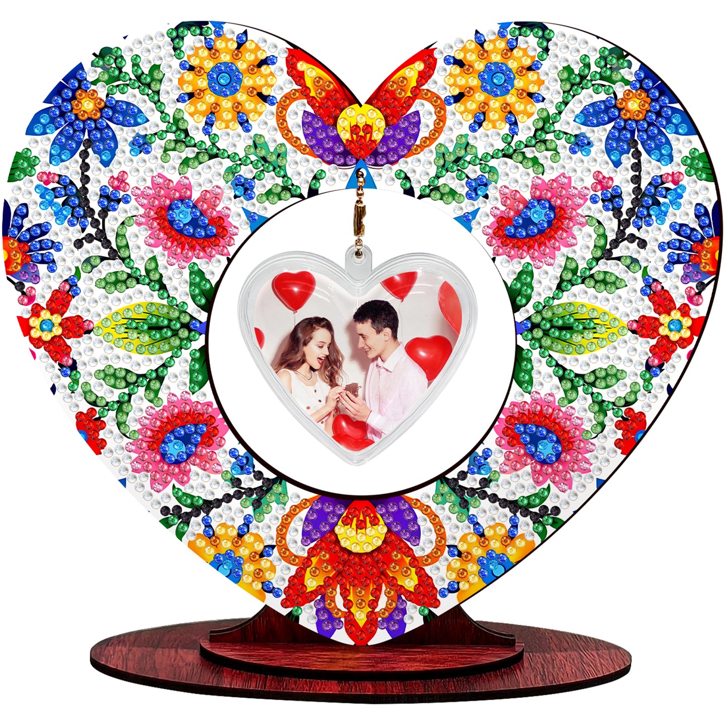 2D Flatt DIY Wooden Floral Desktop Diamond Art Ornament Kits Home Decor