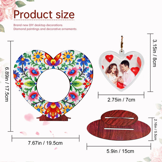 2D Flatt DIY Wooden Floral Desktop Diamond Art Ornament Kits Home Decor