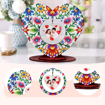 2D Flatt DIY Wooden Floral Desktop Diamond Art Ornament Kits Home Decor