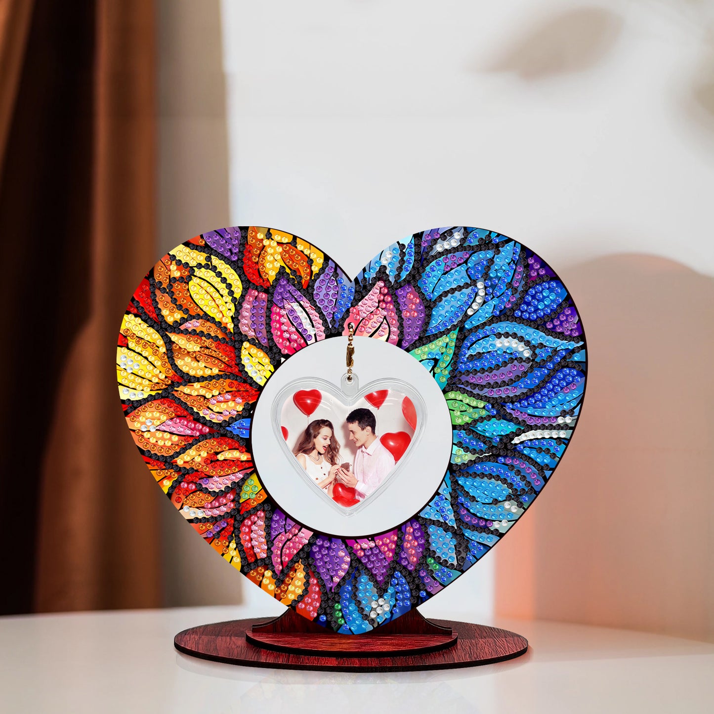 2D Flatt DIY Wooden Flowers Desktop Diamond Art Ornament Kits Home Decor