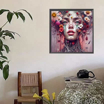 Flower Girl - Full Square Drill Diamond Painting 40*40CM