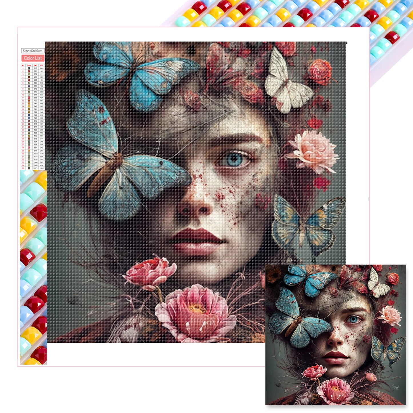 Flower Girl - Full Square Drill Diamond Painting 40*40CM
