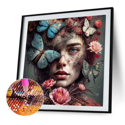 Flower Girl - Full Square Drill Diamond Painting 40*40CM