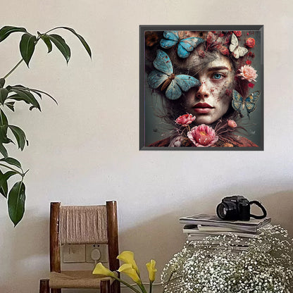 Flower Girl - Full Square Drill Diamond Painting 40*40CM