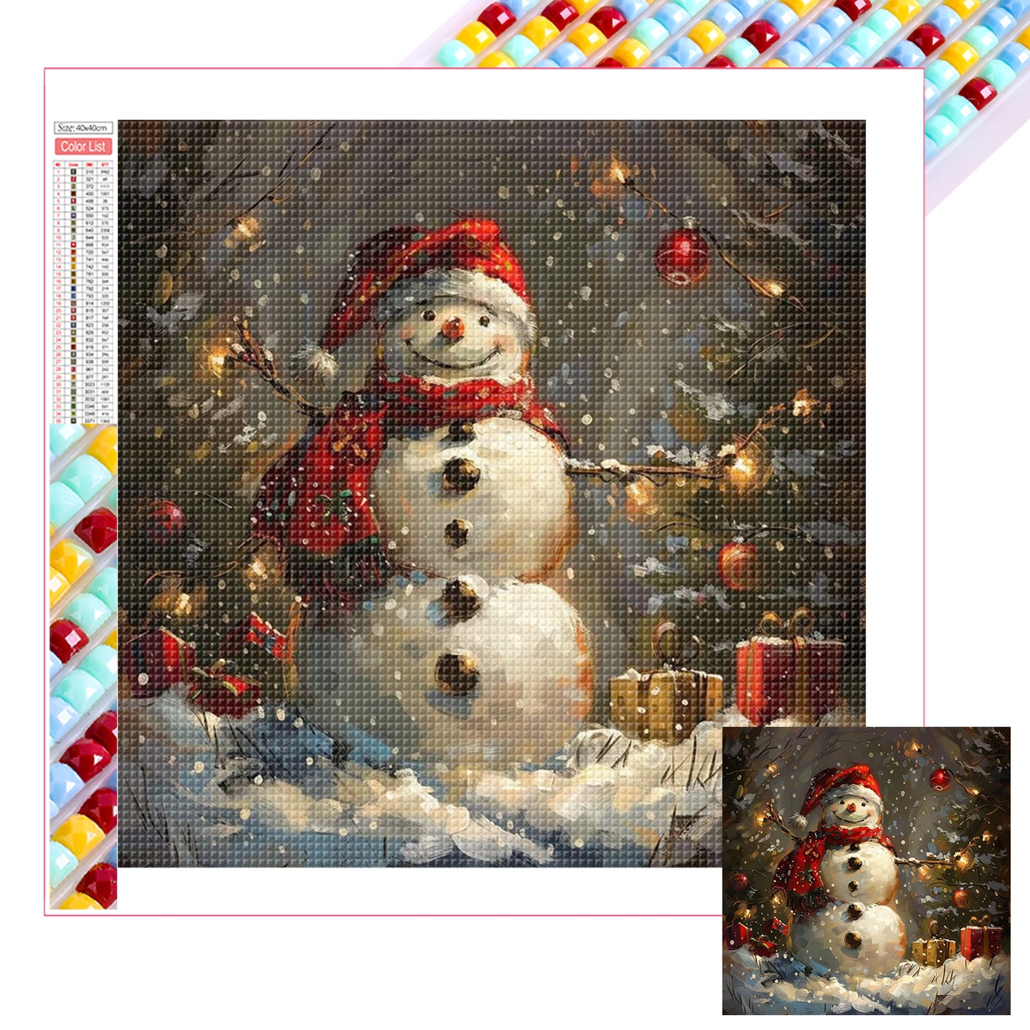 Winter Christmas Snowman - Full Square Drill Diamond Painting 30*30CM