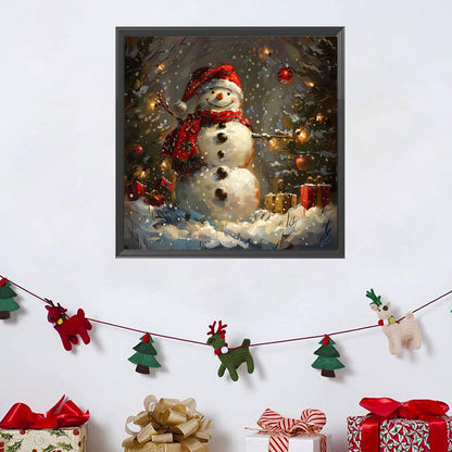 Winter Christmas Snowman - Full Square Drill Diamond Painting 30*30CM