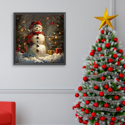 Winter Christmas Snowman - Full Square Drill Diamond Painting 30*30CM