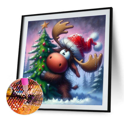 Winter Christmas Reindeer - Full Square Drill Diamond Painting 30*30CM