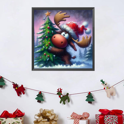 Winter Christmas Reindeer - Full Square Drill Diamond Painting 30*30CM