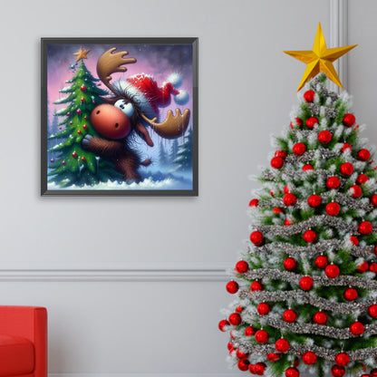 Winter Christmas Reindeer - Full Square Drill Diamond Painting 30*30CM