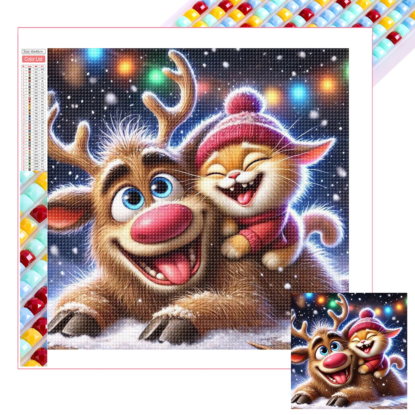 Winter Christmas Reindeer - Full Square Drill Diamond Painting 30*30CM