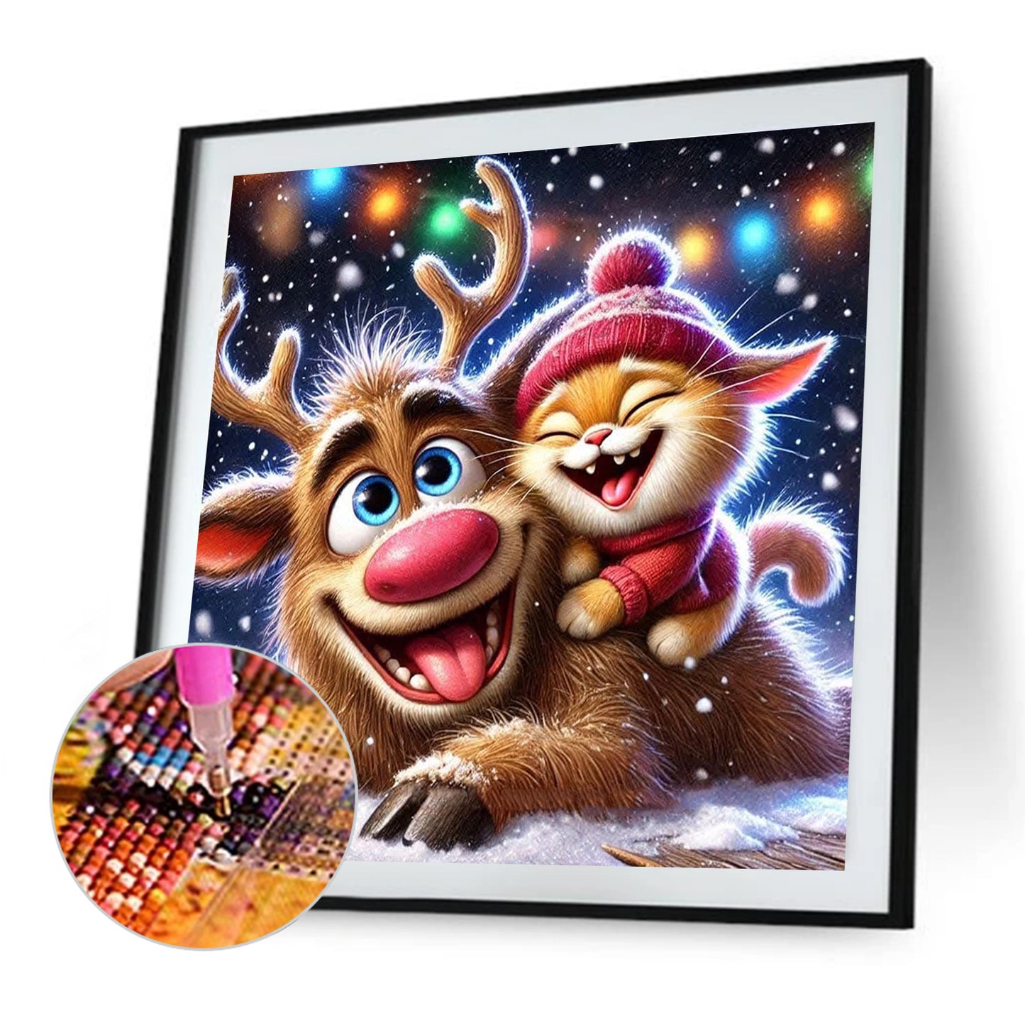 Winter Christmas Reindeer - Full Square Drill Diamond Painting 30*30CM