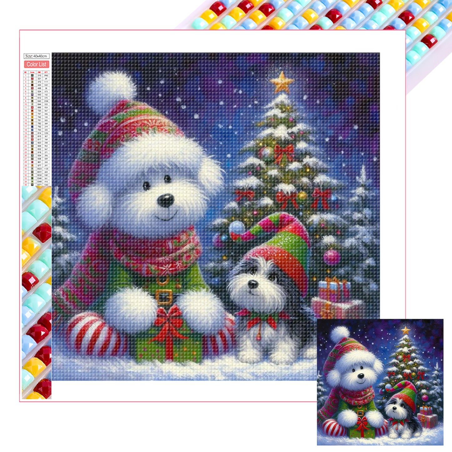 Winter Christmas Dog - Full Square Drill Diamond Painting 30*30CM