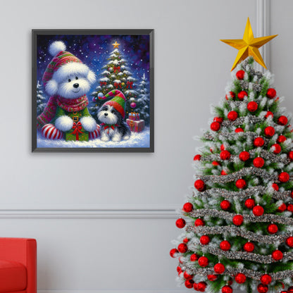 Winter Christmas Dog - Full Square Drill Diamond Painting 30*30CM