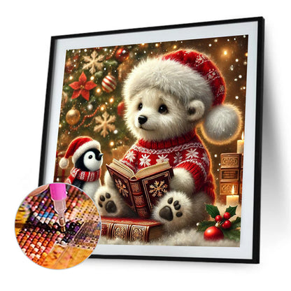 Winter Christmas Polar Bear - Full Square Drill Diamond Painting 30*30CM
