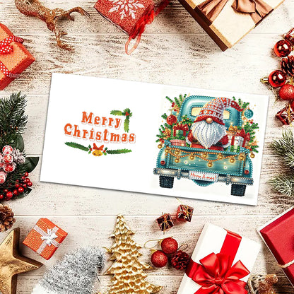 6PCS Cart Theme DIY Diamond Painting Greeting Card Set with Envelope for Gift