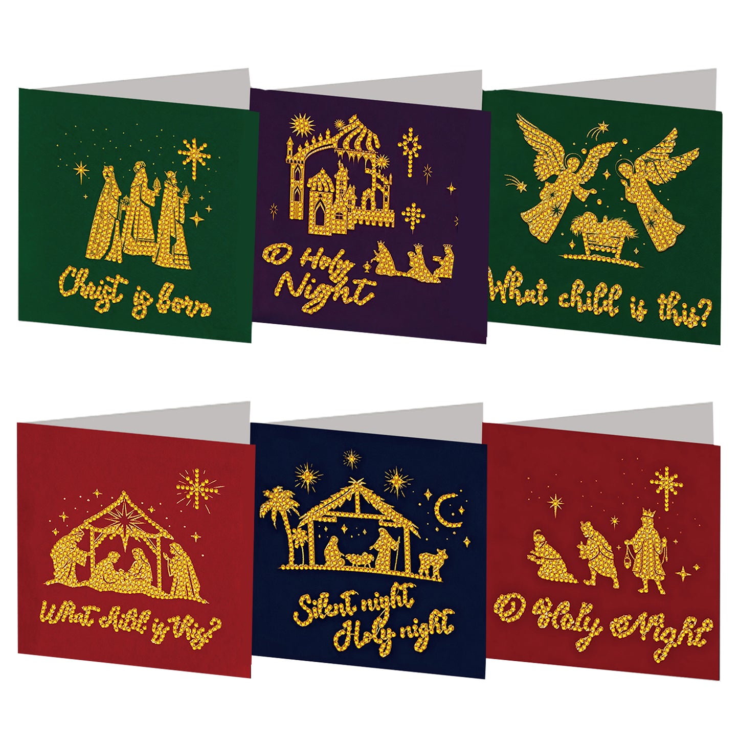 6PCS Faith Theme DIY Diamond Painting Greeting Card Set with Envelope for Gift