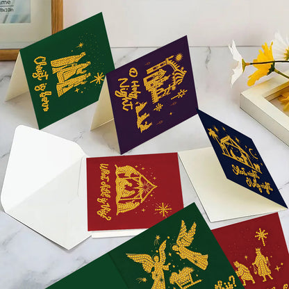 6PCS Faith Theme DIY Diamond Painting Greeting Card Set with Envelope for Gift