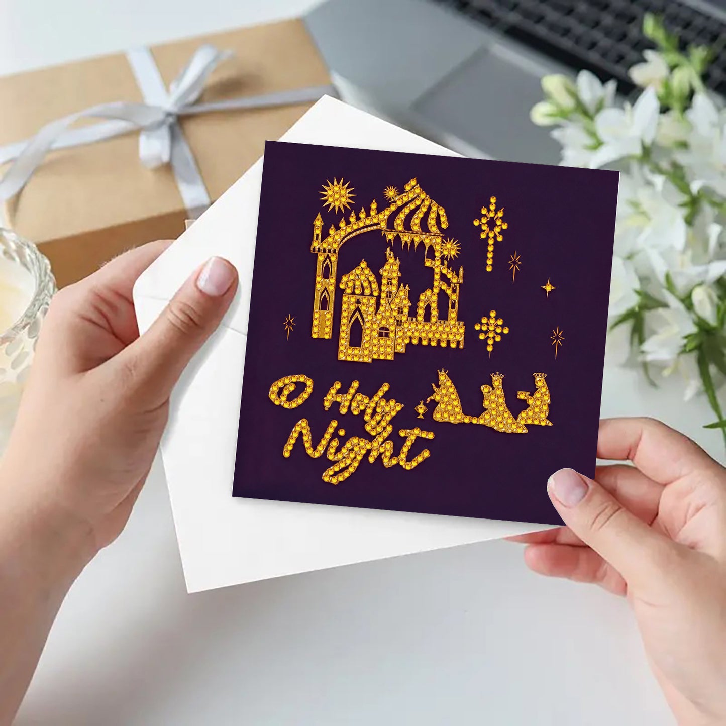 6PCS Faith Theme DIY Diamond Painting Greeting Card Set with Envelope for Gift