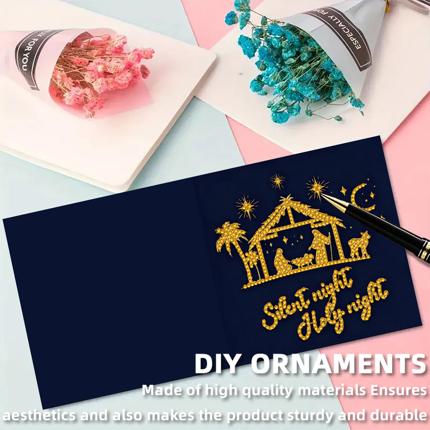 6PCS Faith Theme DIY Diamond Painting Greeting Card Set with Envelope for Gift