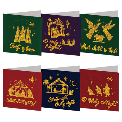 6PCS Faith Theme DIY Diamond Painting Greeting Card Set with Envelope for Gift