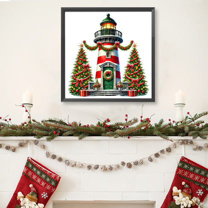 Christmas Lighthouse - Full Round Drill Diamond Painting 40*40CM
