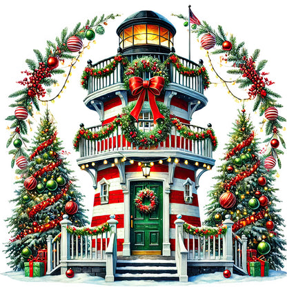 Christmas Lighthouse - Full Round Drill Diamond Painting 40*40CM