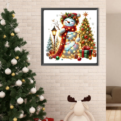 Christmas Snowmen And Christmas Trees - Full Round Drill Diamond Painting 40*40CM