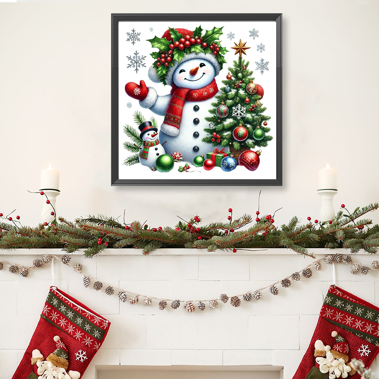 Christmas Snowman - Full Round Drill Diamond Painting 40*40CM