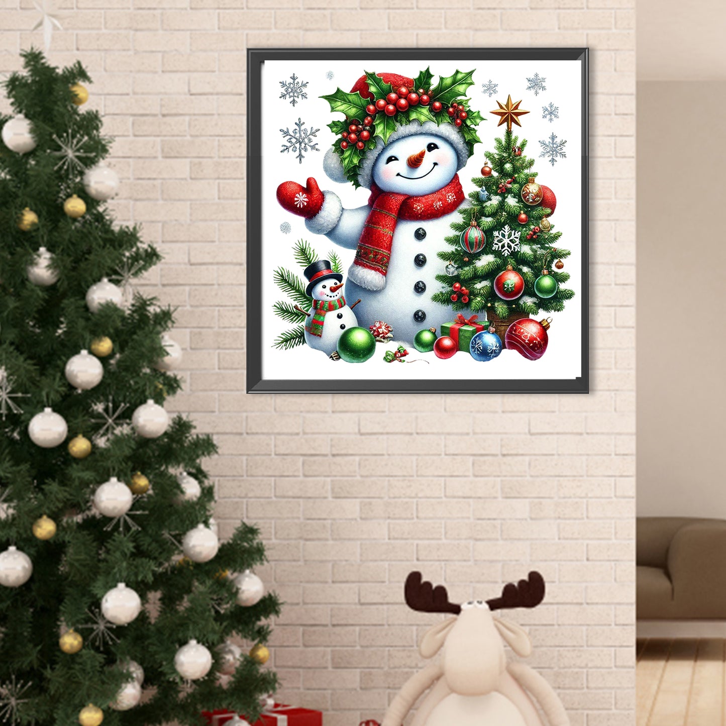 Christmas Snowman - Full Round Drill Diamond Painting 40*40CM
