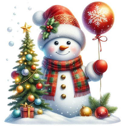 Christmas Snowmen And Balloons - Full Round Drill Diamond Painting 40*40CM