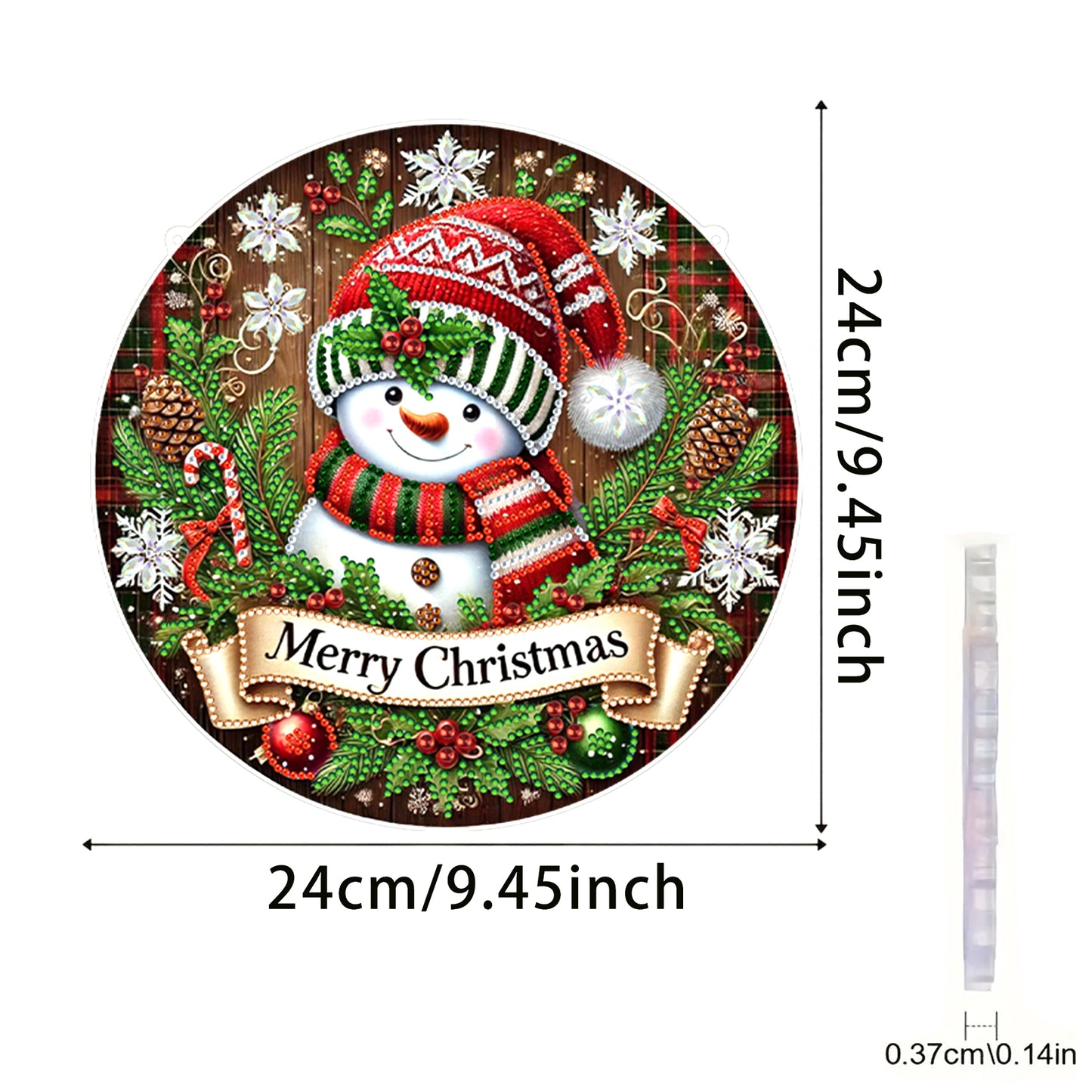 Snowman 2D Flat DIY Acrylic Diamond Painting Pendant Kits for Home Wall Decor