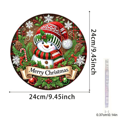 Snowman 2D Flat DIY Acrylic Diamond Painting Pendant Kits for Home Wall Decor