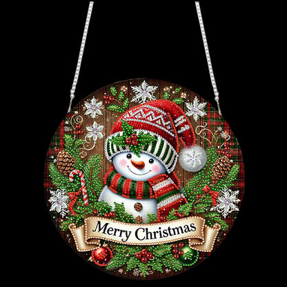 Snowman 2D Flat DIY Acrylic Diamond Painting Pendant Kits for Home Wall Decor